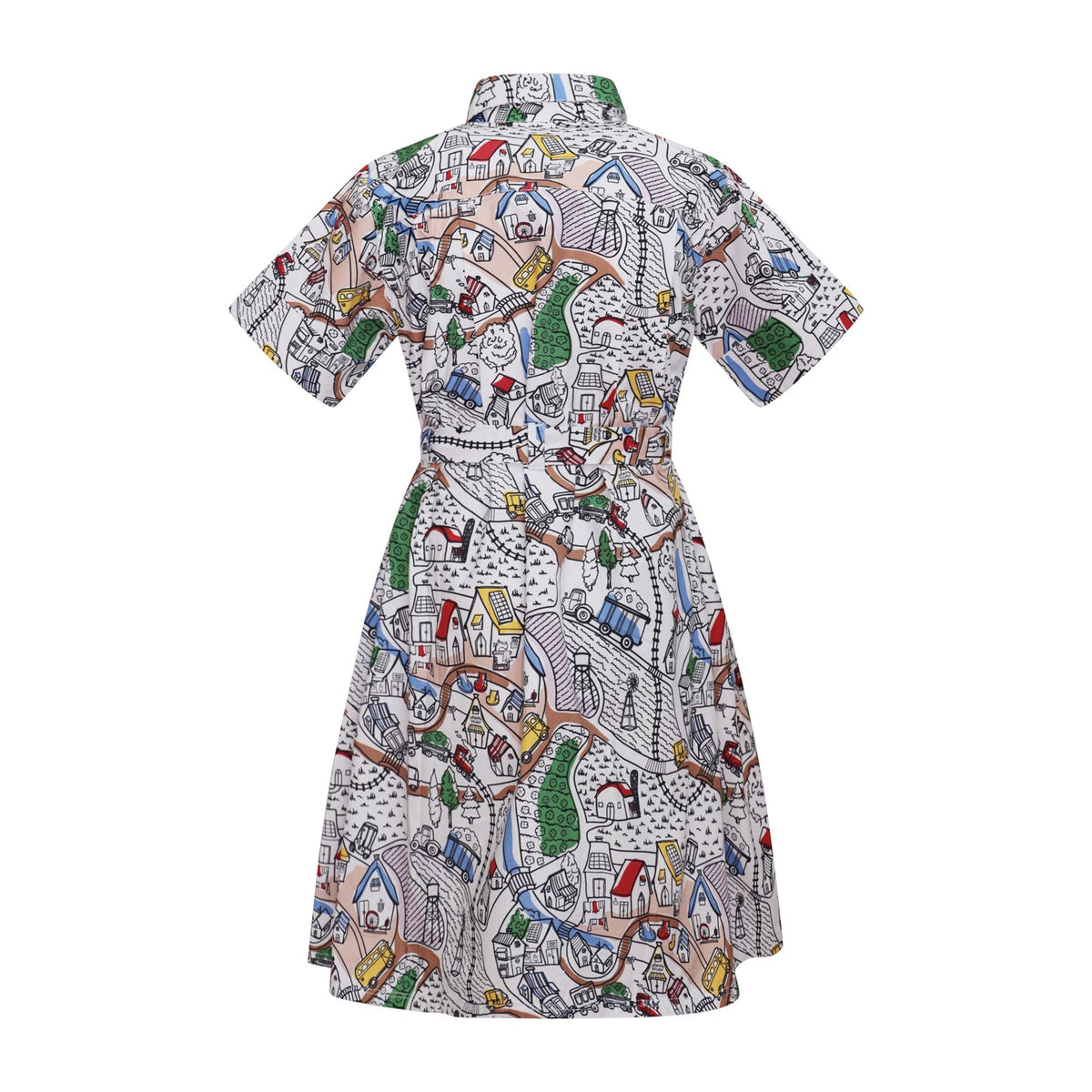 Mädchen Sommerkleid mit Dorfmuster
